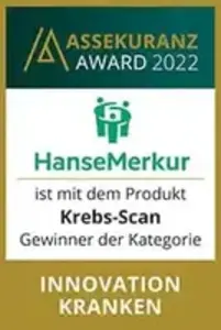 Auszeichnung der Assekuranz für Krebsscan als Gewinner in der Kategorie innovative Krankenversicherung